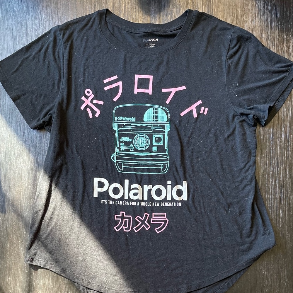 Polaroid T-shirt With Japanese Writing